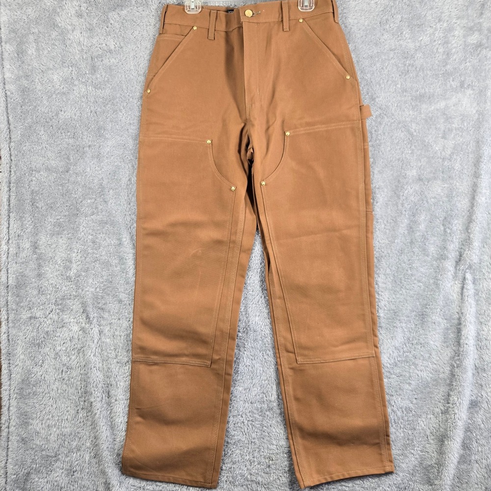 Carhartt B01 BRN Mens Loose Fit Double Knee Duck Work Pants Brown 32x32 USA Made